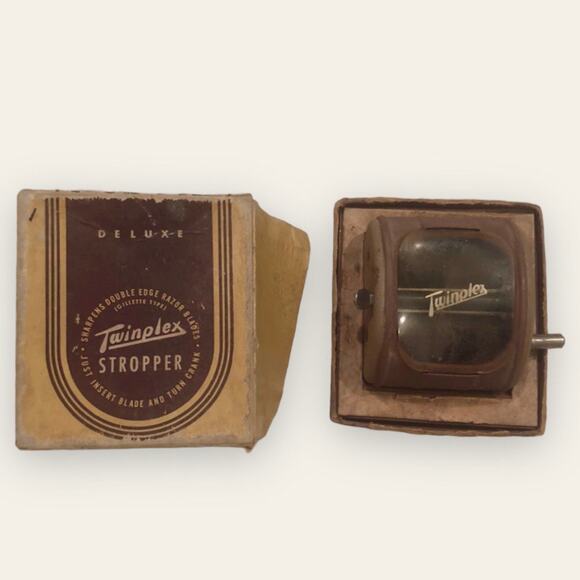 Vintage Deluxe Twinplex Mens Grooming Blade Sharpener Stropper - Picture 1 of 9